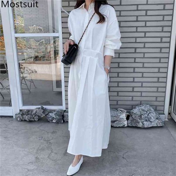 

autumn korean long shirt dress women full sleeve single-breasted loose waist dresses elegant fashion ladies vestidos femme 210513, Black;gray