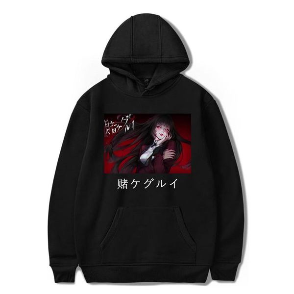 

men's hoodies & sweatshirts winter kakegurui cool sweatshirt warm fashion harajuku oversized pullover womens korean long sleeve style m, Black