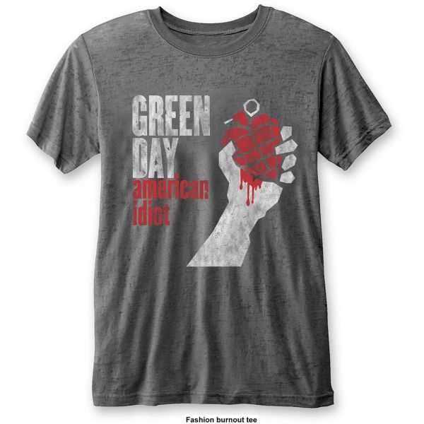 

green day american idiot grey vintage licensed men t-shirt, White;black