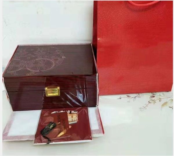 

2021 wholesale for pp red boxes wooden original inner outer woman's watches box papers gift bag men wristwatches wood 20*16cm, Black;blue