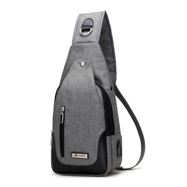 

polyester oxford cloth chest bag men's anti splash travel women's high-capacity couple usb rechargeable backpack