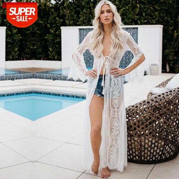 

tunics for beach long lace dress women swim cover up plus size saida de praia robe plage kaftan #q821 #v53b, Black;gray