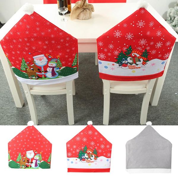 

chair covers christmas dining seat decoration santa claus snowman xmas hat home party decor accessories