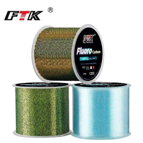 

120m fishing line 0.2mm-0.6mm 7.15lb-45lb fluorocarbon coating treatment process carbon surface nylon dot-dash braid