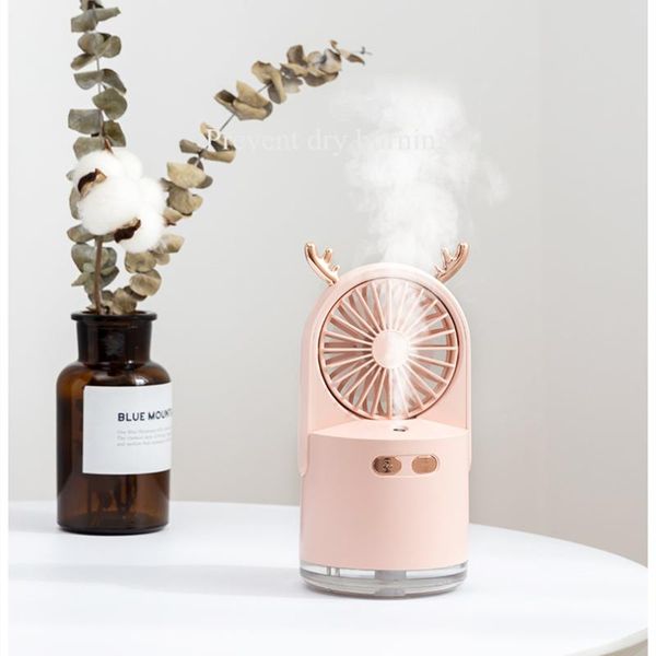 

electric fans kailiya 2 in 1 mini fan & humidifier portable cool mist usb rechargeable with built-in battery