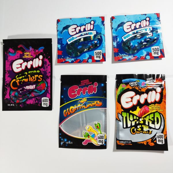

errlli sour terp crawlers bags 3.5g 600mg candy gummy edibles gummies very berry childproof mylar child proof packaging bag