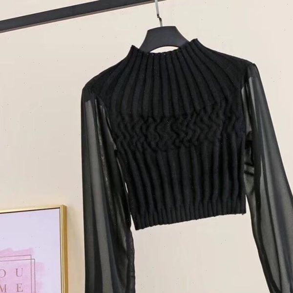 

women shirt fashion long sleeve blouse female pullover shirts knit stitching drop good quality, White