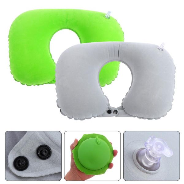 

pillow 2 pcs eco-friendly nap pillows simple neck support cushions (grey red)