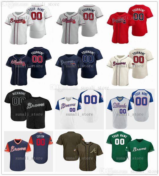 

stitched baseball jerseys 77 luke jackson 49 nate jones 55 chris martin 68 tyler matzek 33 a.j. minter 15 sean newcomb 25 cristian pache 48, Blue;black