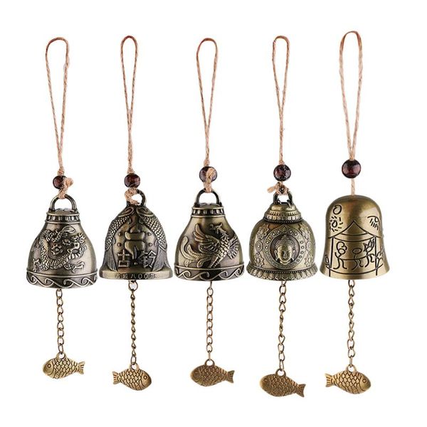 

lucky feng shui bell buddha coin for wealth and safe & success - home garden patio tree car interiors hanging charm wind chime decorative ob
