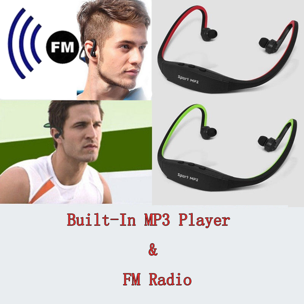 

& mp4 players sport wireless headset headphone earphone w/ mp3 music player tf slot