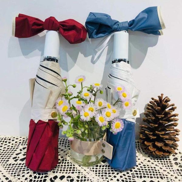 

umbrellas personalized creative umbrella tri-fold windproof rain girls gift sunscreen uv protection sun for women