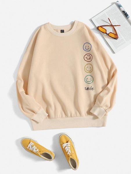 

letter & cartoon graphic pullover t99y#, White;black