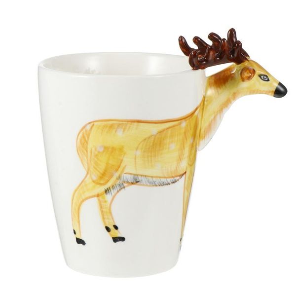 

1pc 3d hand-painted ceramic mug cup animals coffee water drinking mugs