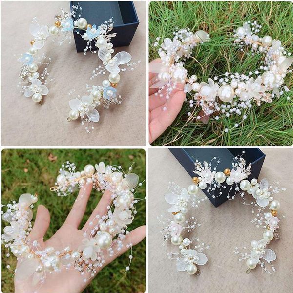 

hair clips & barrettes headband bridal wedding crown accessories fashion pearl flower band tiara crystal headpiece jewelry, Golden;silver