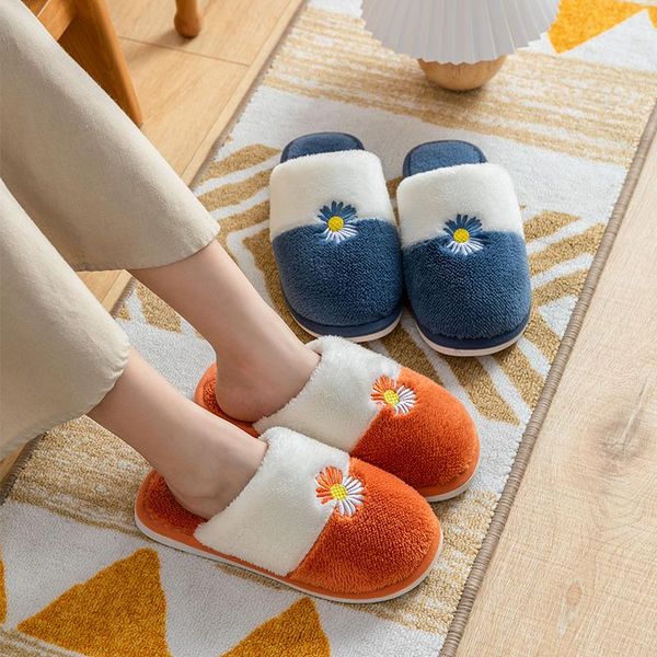 

women house slippers indoor shoes flower fashion warm woman female, Black