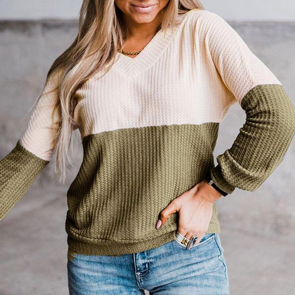 

women's sweaters women fashion contrast color v-neck long sleeve casual female sweater pullover arrival, White;black
