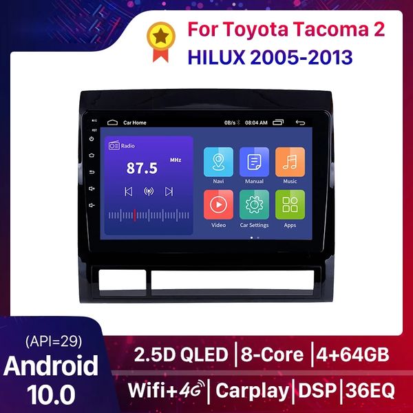 2din Android 10.0 автомобиль DVD мультимедийный проигрыватель GPS для Toyota Tacoma / Hilux (America Version) 2005-2013