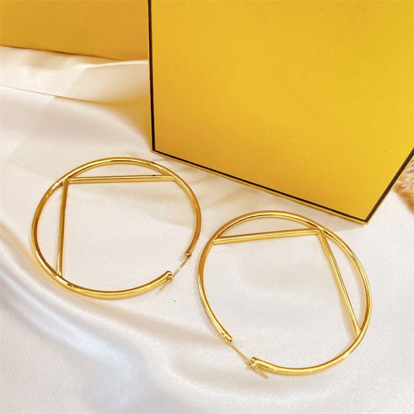 

fashion womens big circle simple earrings hoop earring for woman luxurys designers diamond earrings brands gold ear stud, Golden;silver