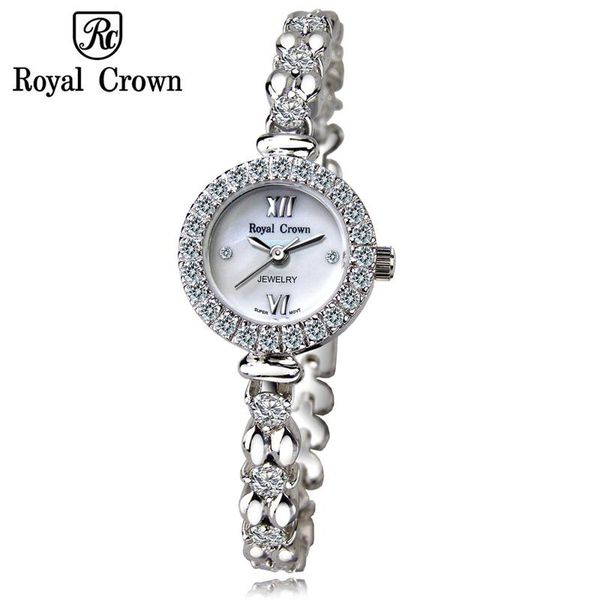 

wristwatches mini small lady women's watch fine clock fashion hours mother-of-pearl bracelet rhinestone crystal girl's gift royal, Slivery;brown