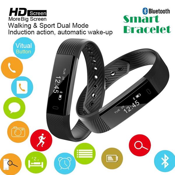

wristwatches bluetooth waterproof smart watches women sport wristband fitness tracker pedometer bracelet men smartband for ios android, Slivery;brown