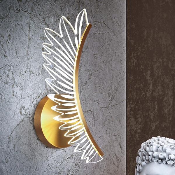 

wall lamp nordic personality creative living room metal fashion modern simple model indoor bedroom bedside feather lamps