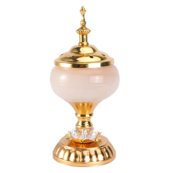 

1pc home use imitation jade furnace candle metal incense burner fragrance lamps