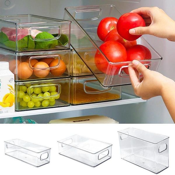 

storage bottles & jars household kitchen transparent refrigerator box drawer type pet egg ing sealed fresh-keeping