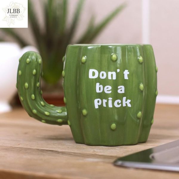 

mugs 2021 ins 3d cactus coffee tea funny ceramic mug lifelike cacti green cereus handle cha tumbler taza desayuno