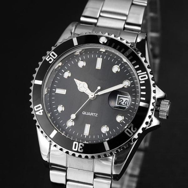 

wristwatches men fashion military stainless steel date sport quartz analog wrist watch luxury business clock relogio masculino reloj, Slivery;brown