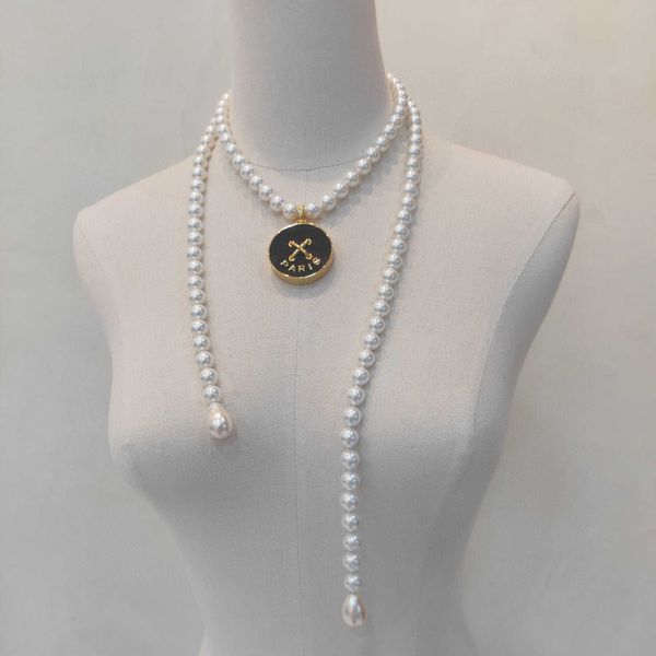 

2021 new brand fashion jewelry for women pearls chain party light gold color resin cross charm crystal c white pendant hot, Silver