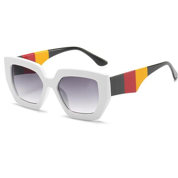 

sunglasses oversized square white women brand design color striped legs gradient sun glasses men polygon large frame goggles, White;black