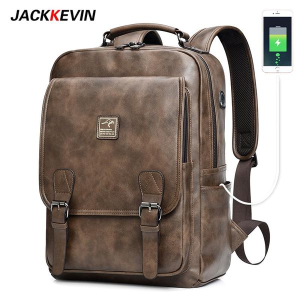 

backpack jackkevin brand anti theft leather women laptravel men waterproof school bag for teenager girl