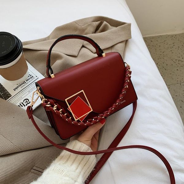 

evening bags braided chain women handbags small pu leather crossbody for female 2021 summer ladies flap shoulder bag fashion phone