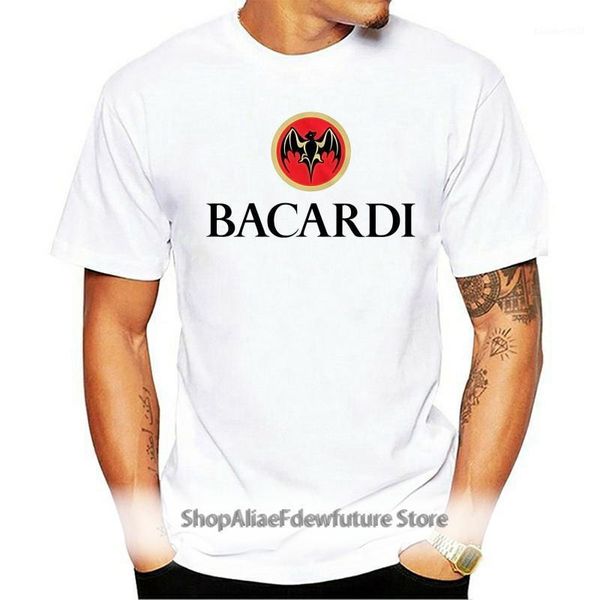 

men's t-shirts bacardi rum logo white t shirt ships fast men women cartoon casual short, White;black