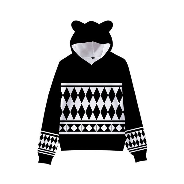 

tokyo avenger surrounding women's 3d digital printed cat ear sweater hooded sweater, Black