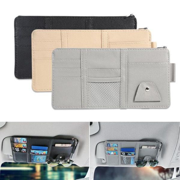 

car organizer visor card storage sun pouch bag glasses holder clip auto accessories
