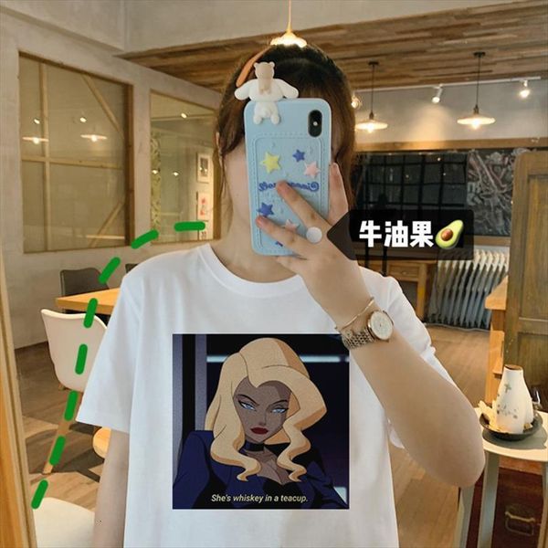 

ulzzang cartoon anime letter men t shirt ins and womens chic print tees harajuku japanese streetwear summer fun casual vintage, White;black