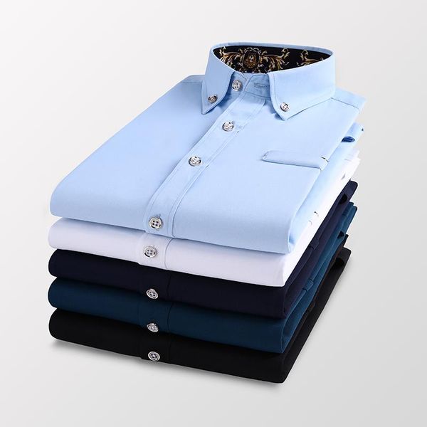 

men's casual shirts long-sleeved summer trend business non-iron, White;black