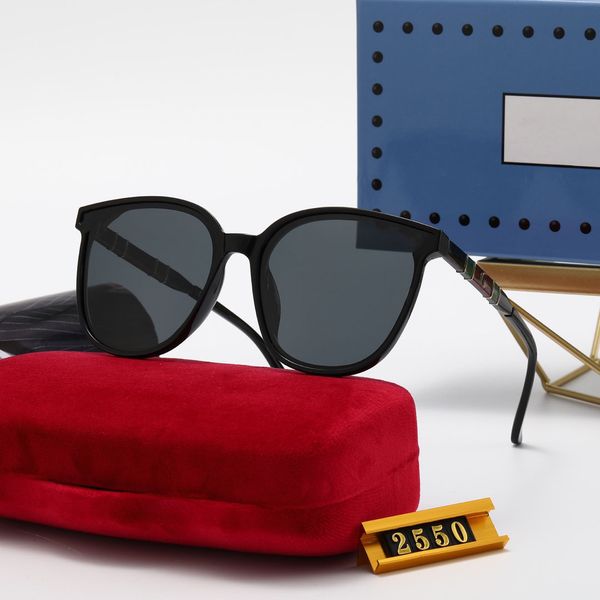 

2021 new women's trend polarized sunglasses 5 color selection model 2550 with box set, White;black