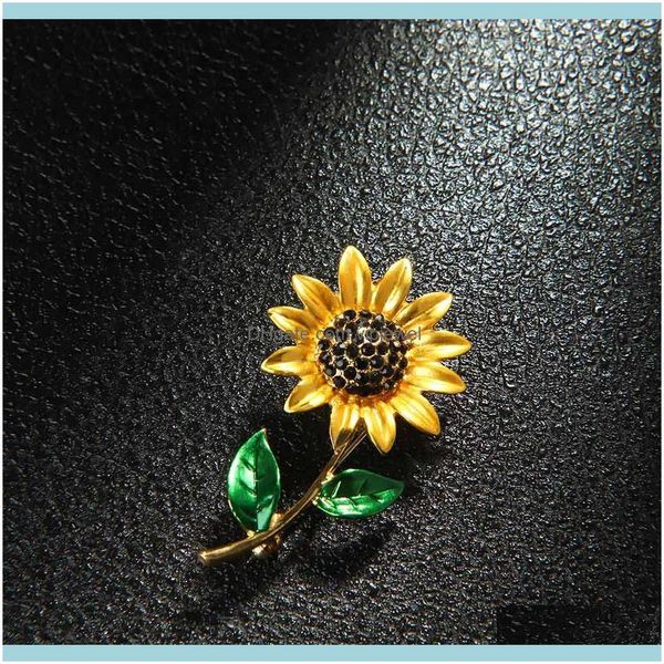 

pins, brooches jewelry10pcs elegant alloy women rhinestone sunflower enamel brooch lapel pin clothes aessories jewelry gift drop delivery 20, Gray