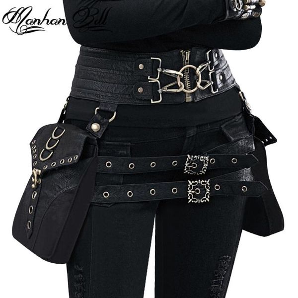 

waist bags 2021 retro steam pu leather handbags outdoor mobile phone belt bag