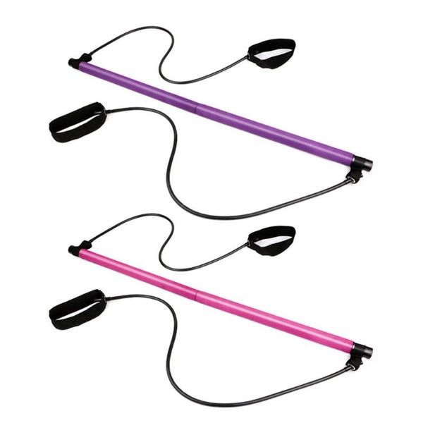

resistance bands pilates bar kit with band exercise stick toning fitness home yoga gym body bodybuilding workout