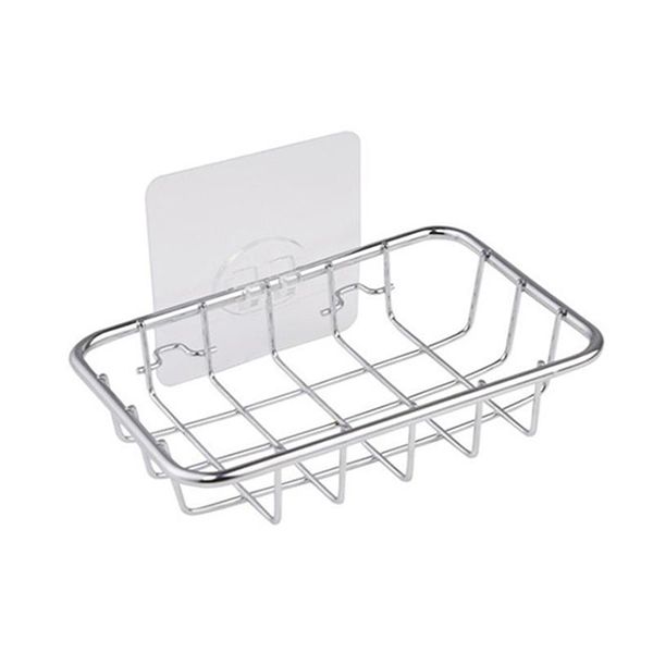 

soap dish, rust proof stainless steel case holder with powerful adhesive for sponge scrubber in bathroom shower kitche dishes