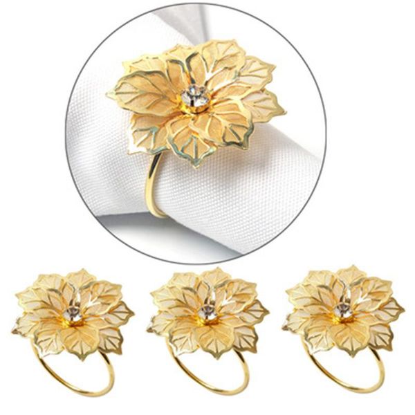 

napkin rings 4 / piece metal mesh flower ring towel buckle spot