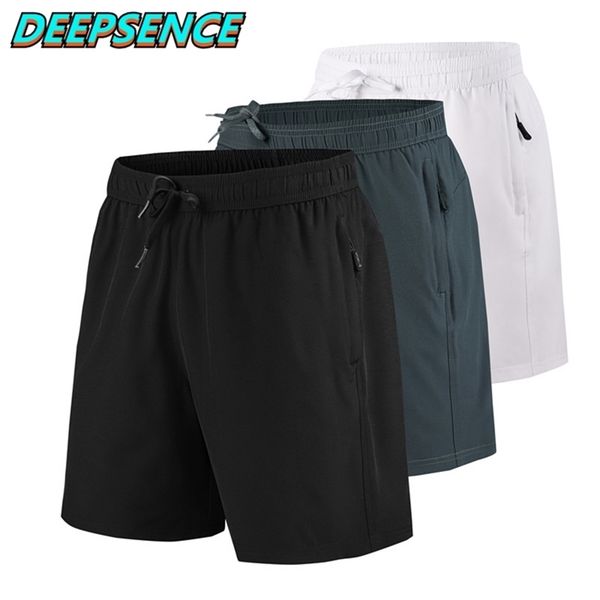 

summer quick drying sports shorts men casual elasticity breathable loose indoor outdoor fitness run big 8xl 210806, White;black
