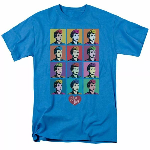 

i love lucy worhol logo t shirt lucy mens licensed classic tv turquoise, White;black