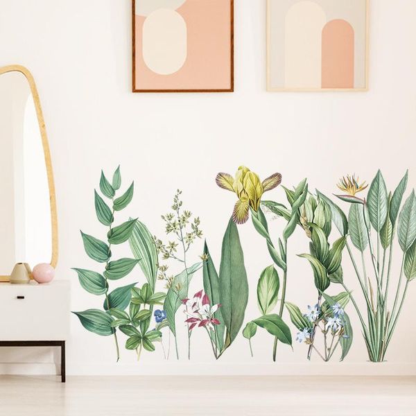 

wall stickers green leaf bedroom living room decoration kitchen home decor