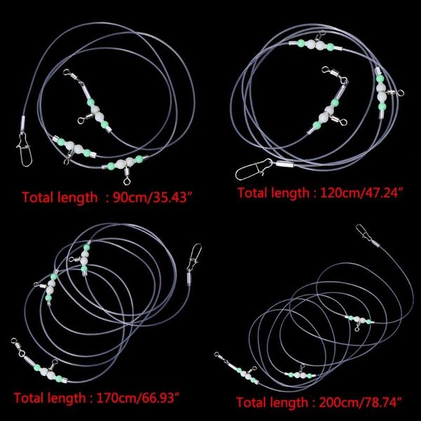 

group fishing tackle line 3 swivels night luminous beads pin rolling connector hooks