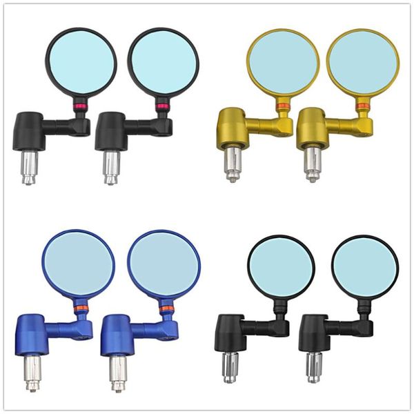 

motorcycle mirrors 2pcs 22mm 7/8" inch mirror aluminum black/red/blue handle bar end rearview side motor accessories car-styling
